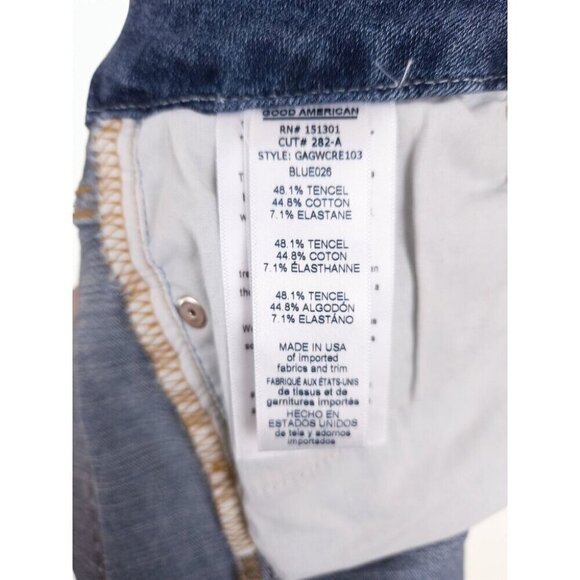 Good American Good Waist High Waist Ripped Skinny Jeans Size 25 0 XS Blue - Picture 8 of 10